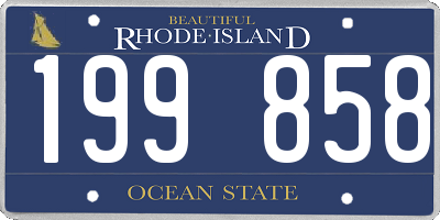 RI license plate 199858