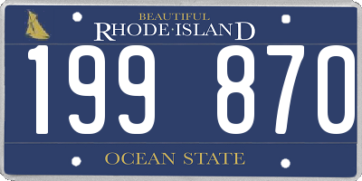 RI license plate 199870