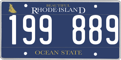 RI license plate 199889