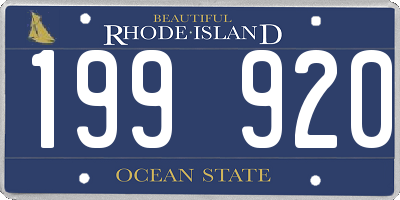 RI license plate 199920
