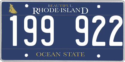 RI license plate 199922
