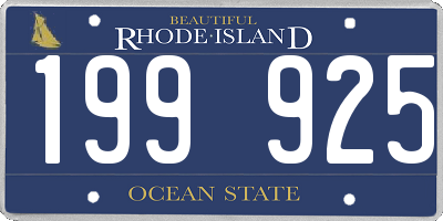 RI license plate 199925