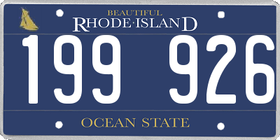 RI license plate 199926