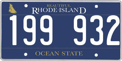 RI license plate 199932