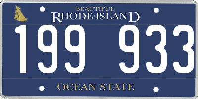 RI license plate 199933