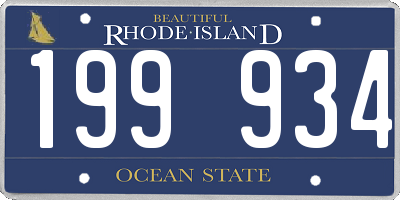 RI license plate 199934