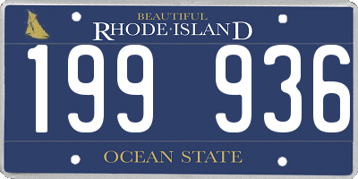 RI license plate 199936