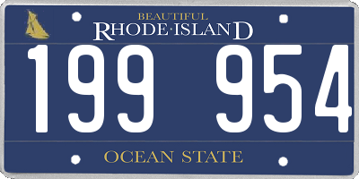 RI license plate 199954