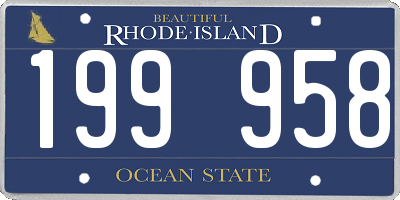RI license plate 199958