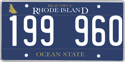RI license plate 199960