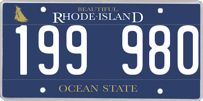 RI license plate 199980