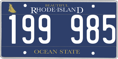 RI license plate 199985