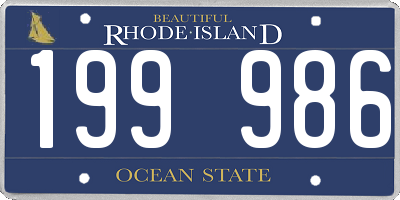 RI license plate 199986