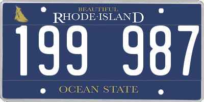 RI license plate 199987