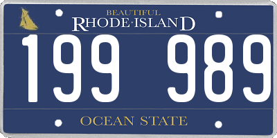 RI license plate 199989