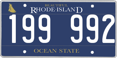 RI license plate 199992