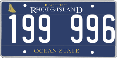 RI license plate 199996