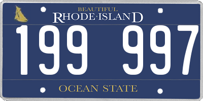 RI license plate 199997