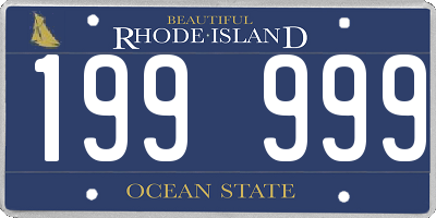 RI license plate 199999