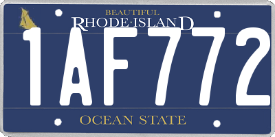 RI license plate 1AF772