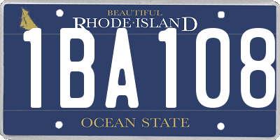 RI license plate 1BA108