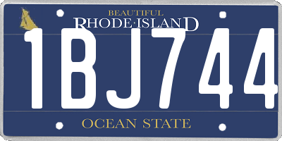 RI license plate 1BJ744