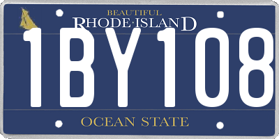 RI license plate 1BY108