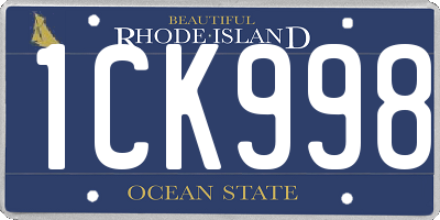 RI license plate 1CK998