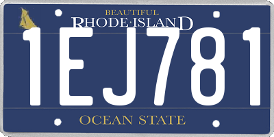 RI license plate 1EJ781