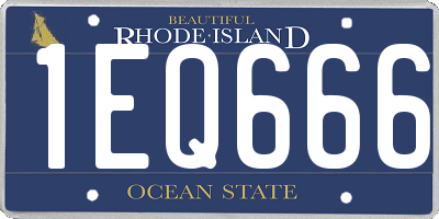 RI license plate 1EQ666