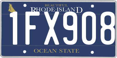 RI license plate 1FX908