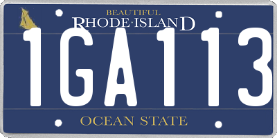 RI license plate 1GA113