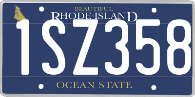 RI license plate 1SZ358