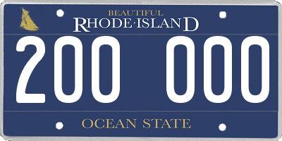 RI license plate 200000