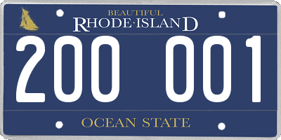 RI license plate 200001