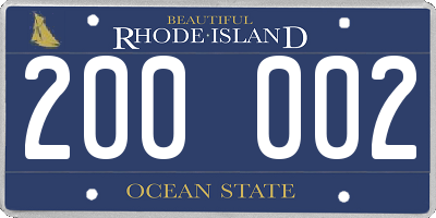 RI license plate 200002