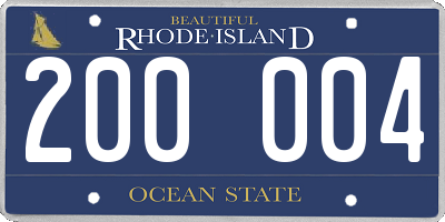 RI license plate 200004