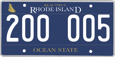 RI license plate 200005