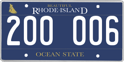 RI license plate 200006