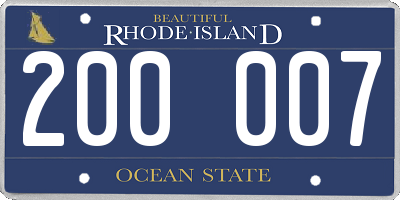 RI license plate 200007