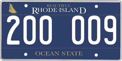 RI license plate 200009