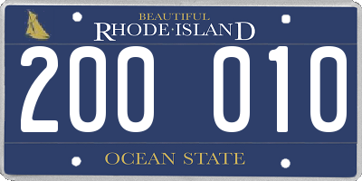 RI license plate 200010