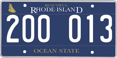 RI license plate 200013