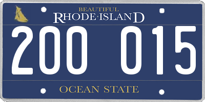 RI license plate 200015