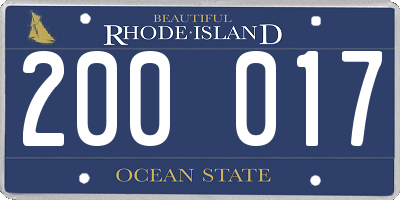RI license plate 200017