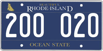 RI license plate 200020