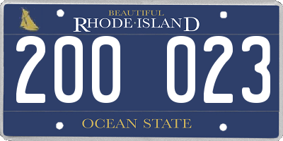 RI license plate 200023