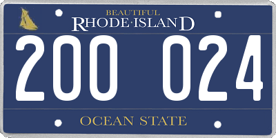 RI license plate 200024
