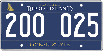 RI license plate 200025