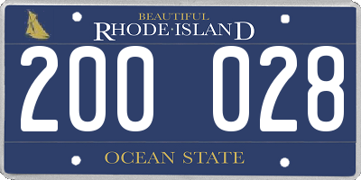 RI license plate 200028